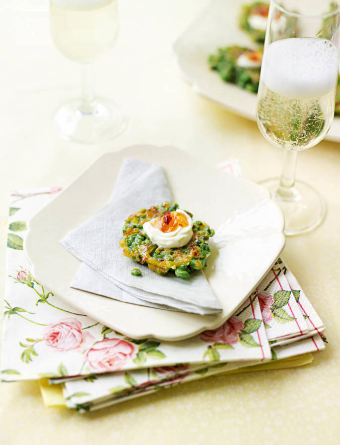 Recipe: Pea and mint fritters with smoked chilli jelly