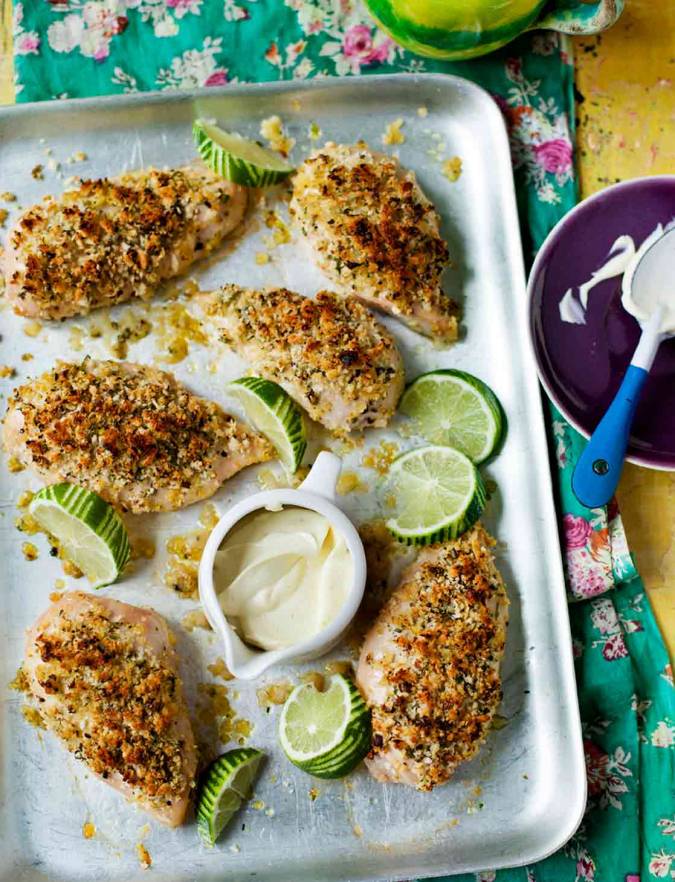 Recipe: Crumbed lime chicken with zesty mayonnaise