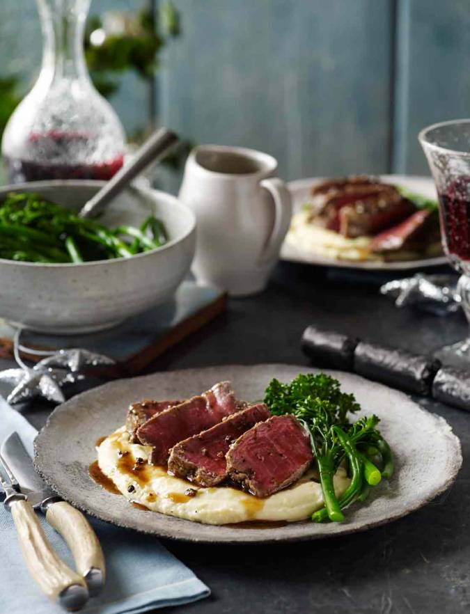 Recipe: Three-pepper steaks with pommes mousseline