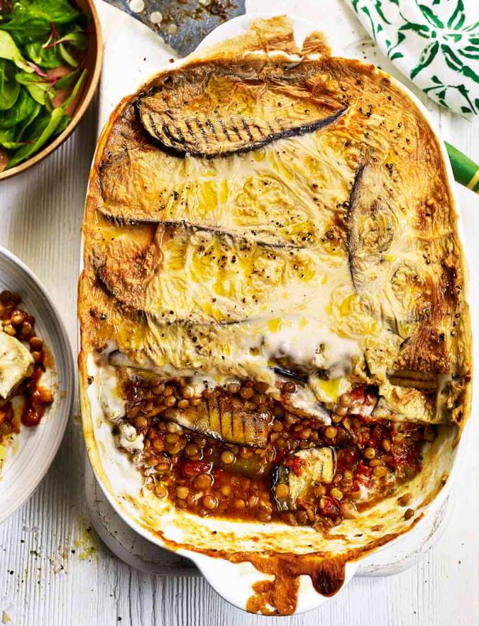 Sweet potato and aubergine moussaka | Sainsbury&amp;#39;s Magazine