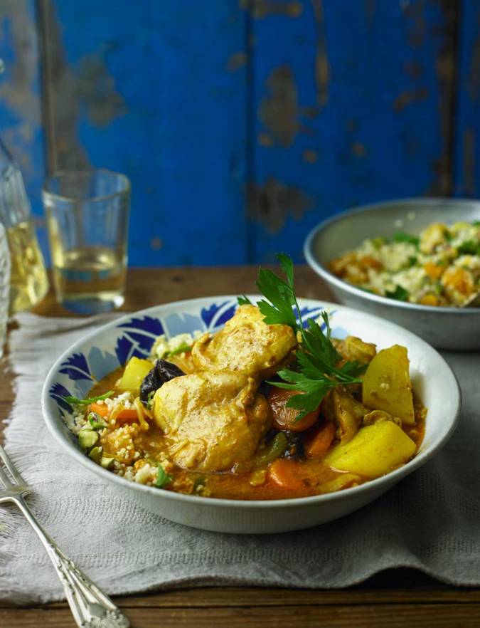 Recipe: Persian chicken with pistachio and apricot couscous