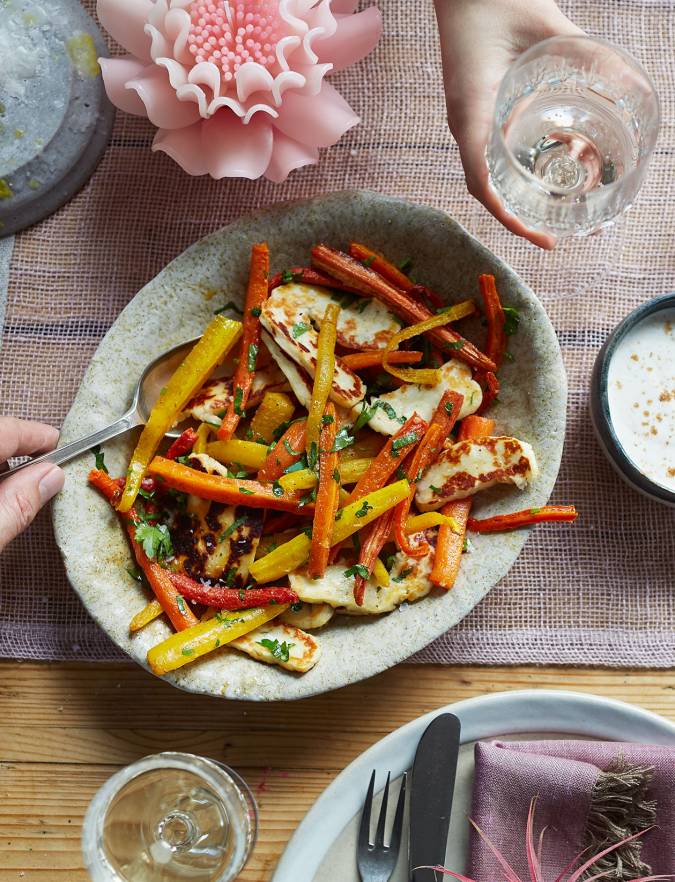 Recipe: Roasted carrot salad with halloumi
