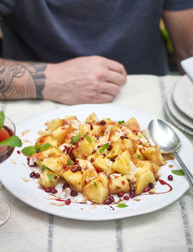 Recipe: Pineapple, coconut, mint and pomegranate salad