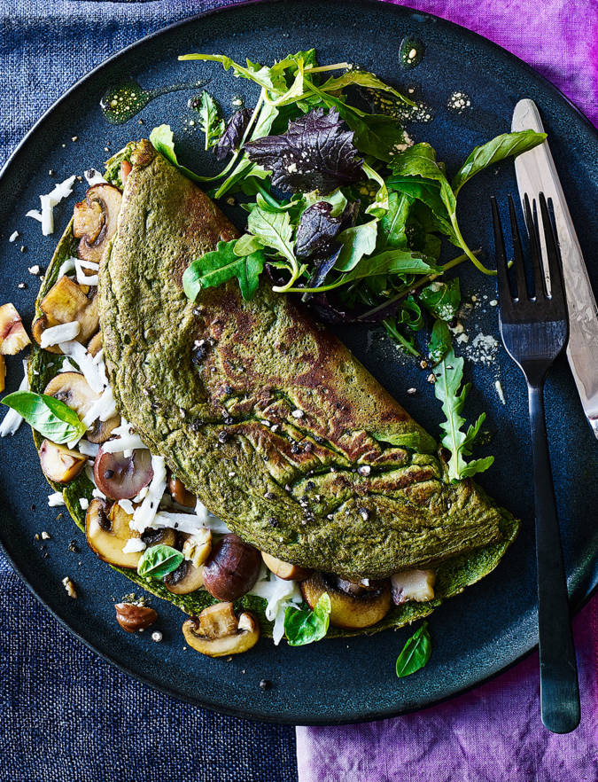 Recipe: Super-green halloumi omelette