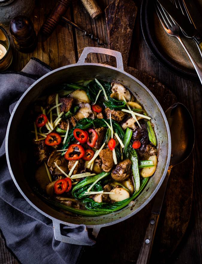 Recipe: 5-spice pork with water chestnuts and greens