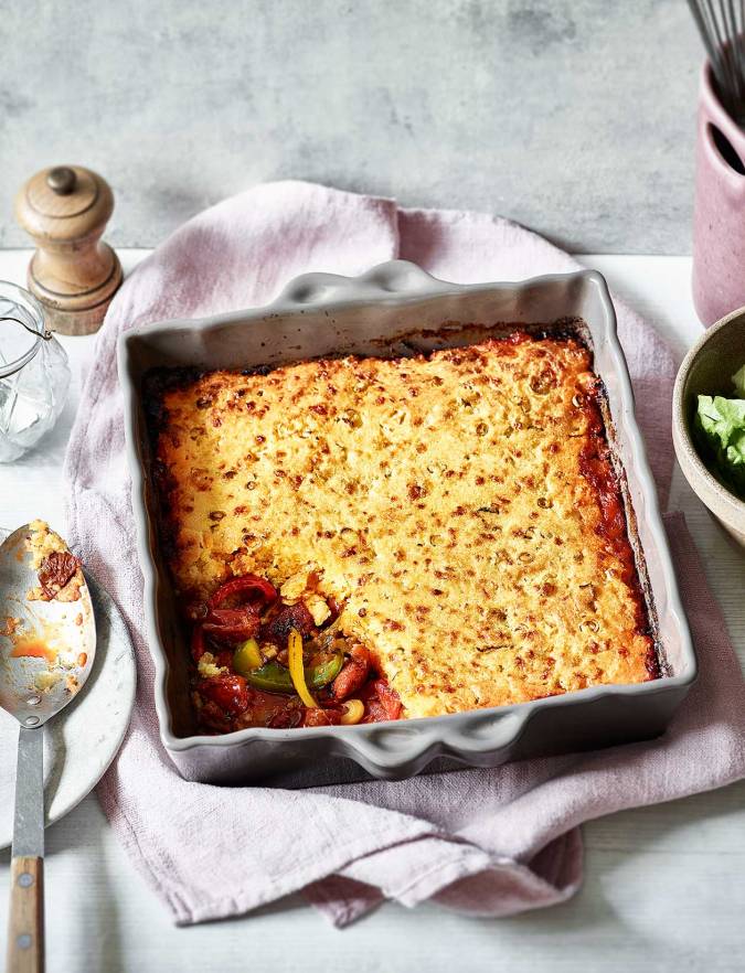 Recipe: Pepper and chorizo pie with a cornbread crust