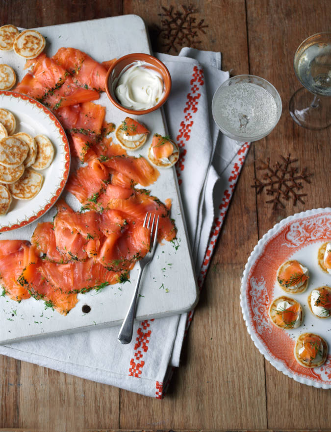 Recipe: Gravadlax salmon starter with blinis