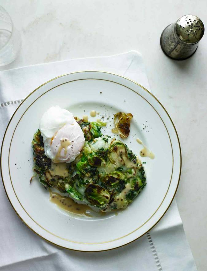 Recipe: Bubble and squeak cakes with poached eggs and mustard sauce