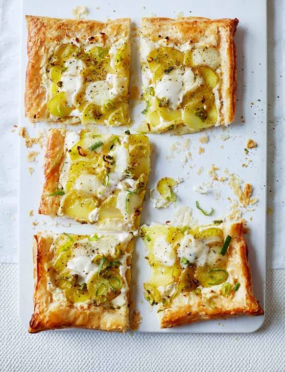 Recipe: Potato, mozzarella and spring onion tart