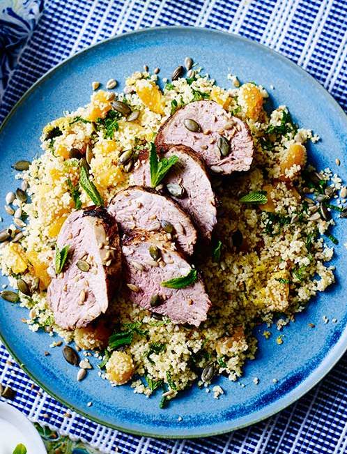 Recipe: Cinnamon-lemon pork with apricot couscous