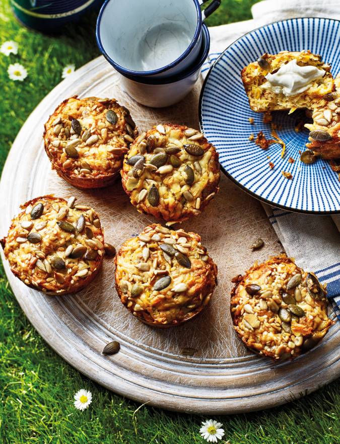 Recipe: Cheesy flaxseed and carrot muffins