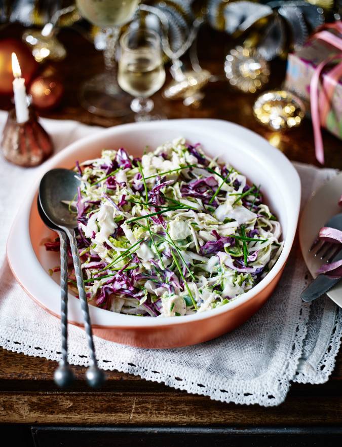 Recipe: Colourful three-cabbage slaw with lemon buttermilk dressing