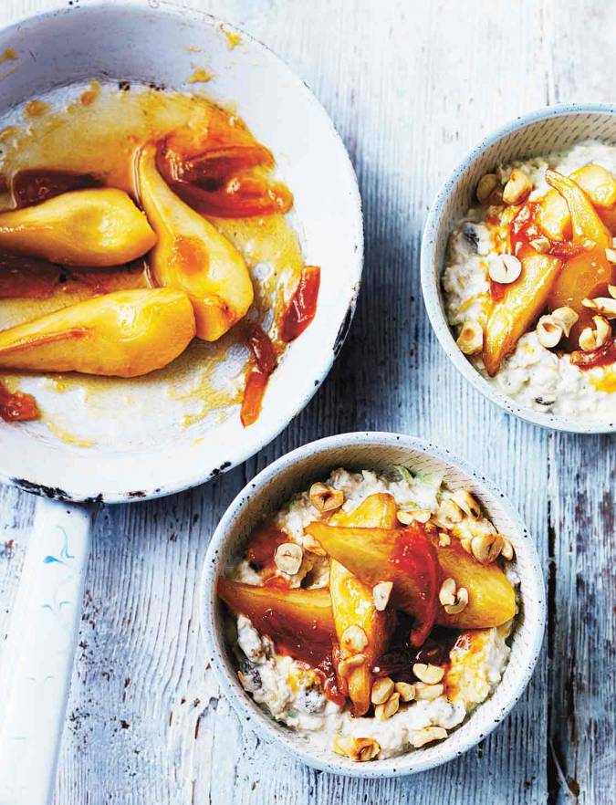 Recipe: Overnight muesli with marmalade honey pears