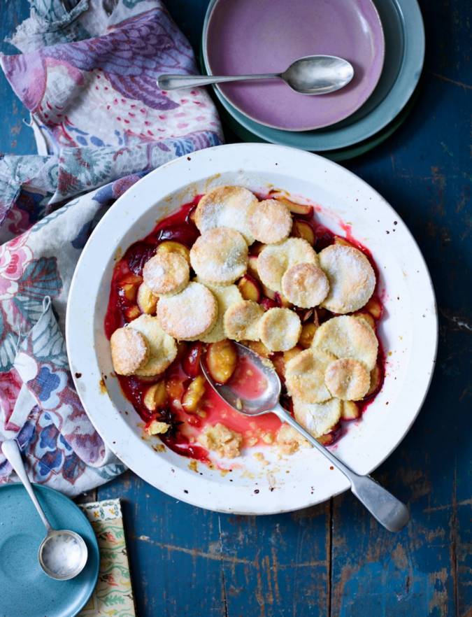 Recipe: Sugar-crusted plum, orange and star anise pie