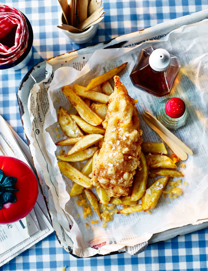 Homemade tempura batter fish and chips recipe Sainsbury's Magazine