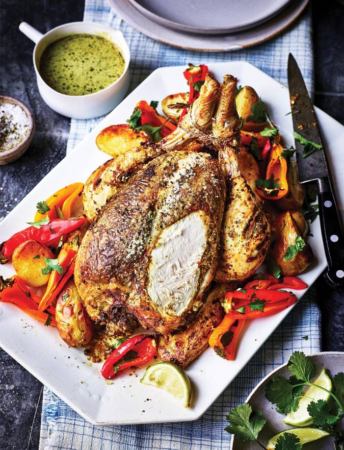 Recipe: Green curry roast chicken