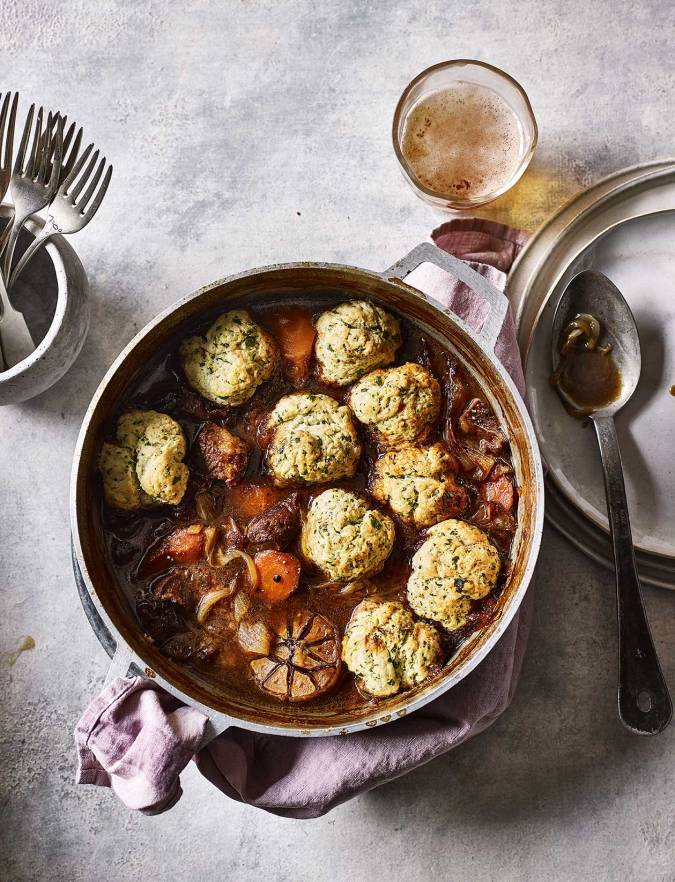 Recipe: Beer & Marmite-braised beef with horseradish dumplings