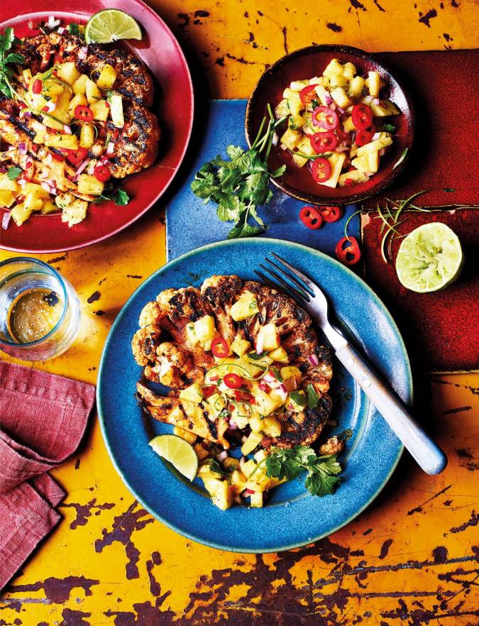 Recipe: Cajun cauliflower steaks with pineapple salsa
