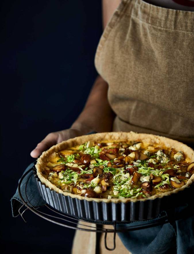 Recipe: Brussels sprout, chestnut and bacon tart