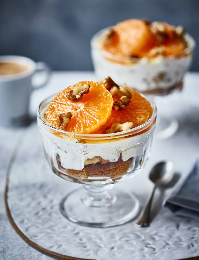 Recipe: Individual clementine & walnut tiramisu from California Walnuts