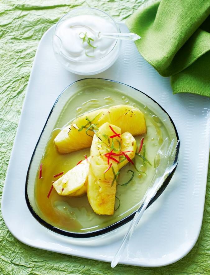Recipe: Grilled pineapple with lime and bourbon