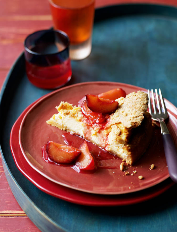 Recipe: Plum and orange crumble cheesecake