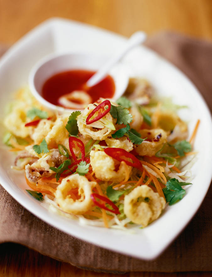 Recipe: Fried chilli squid salad