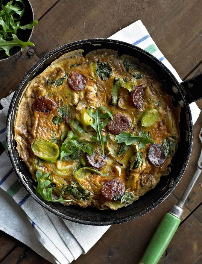 Recipe: Leek and chorizo frittata