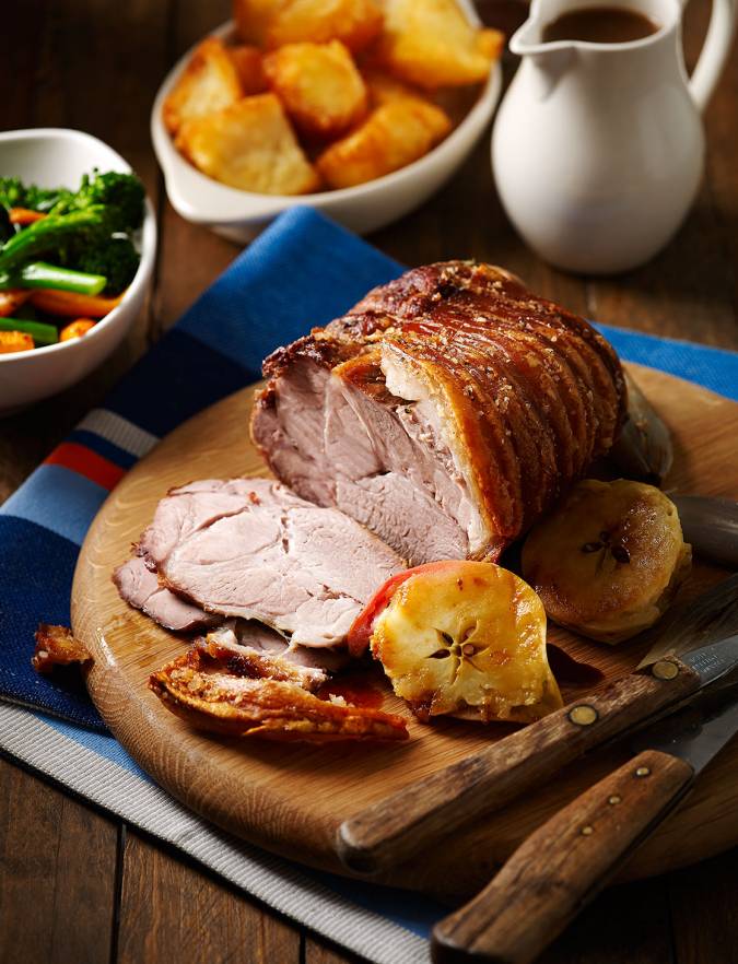 Roast pork shoulder with crackling and cider gravy | Sainsbury's Magazine