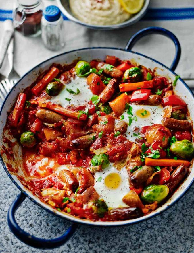 Recipe: Turkish bubble and squeak with eggs and tahini dressing