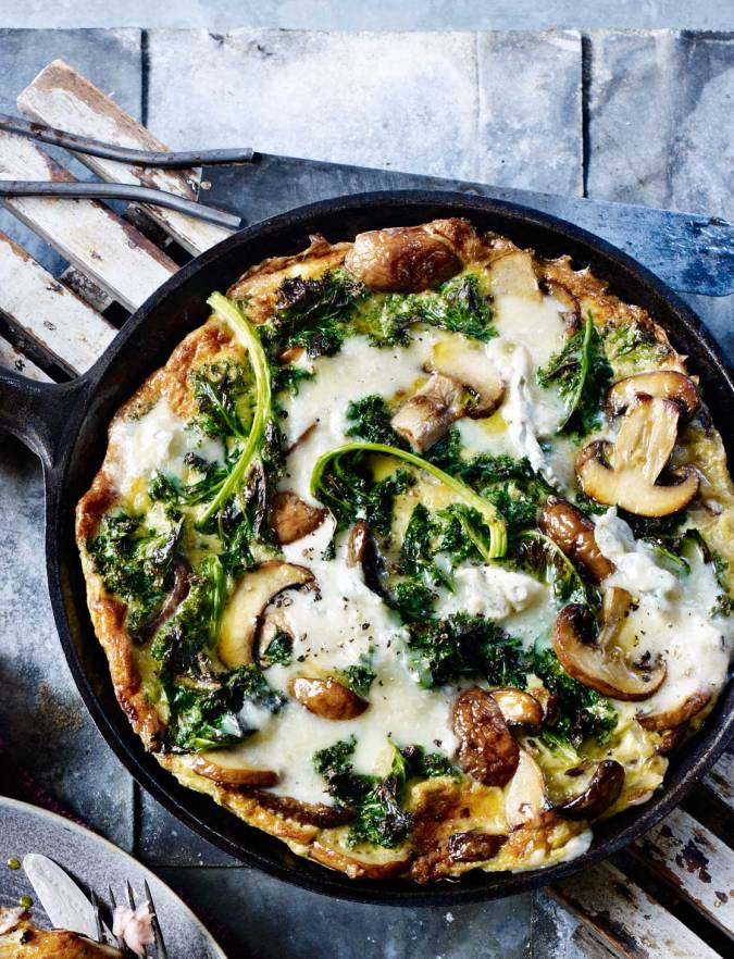 Recipe: Kale, mushroom and Gorgonzola frittata