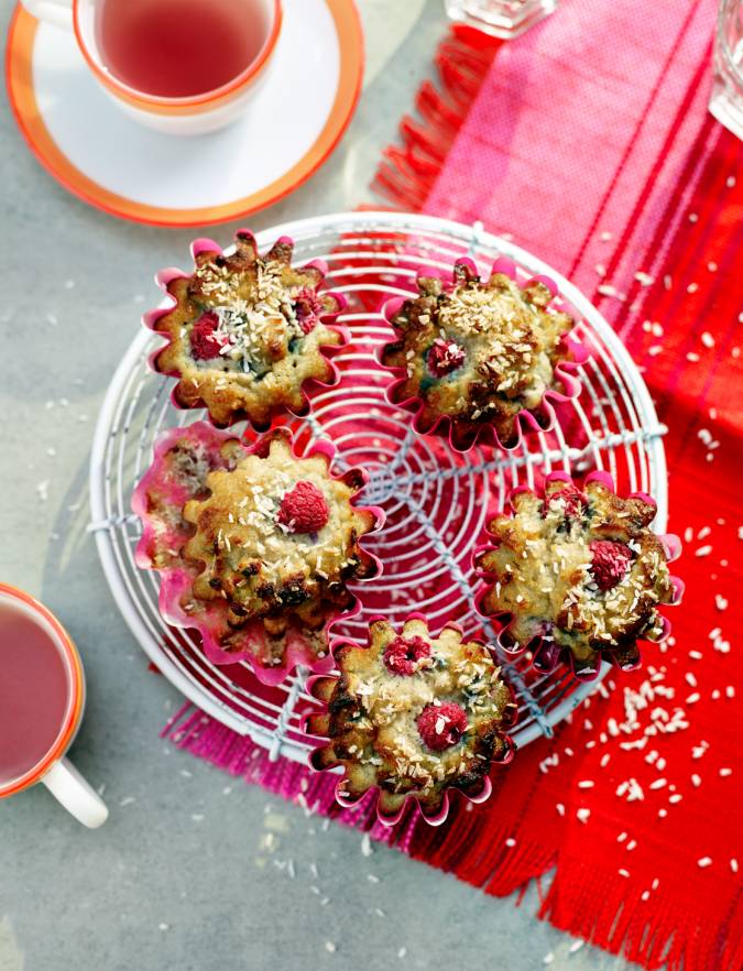 Recipe: Raspberry and coconut muffins