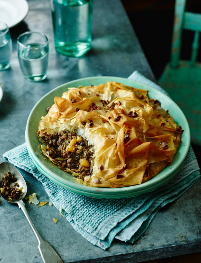 Recipe: Moroccan spiced lamb pie with almonds and apricots