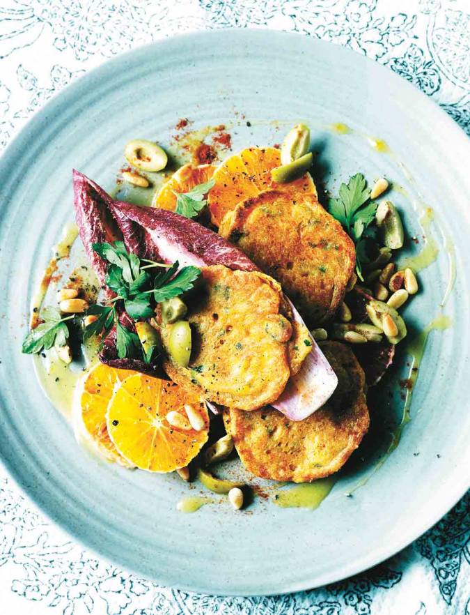Recipe: Manchego fritters with Seville orange dressing