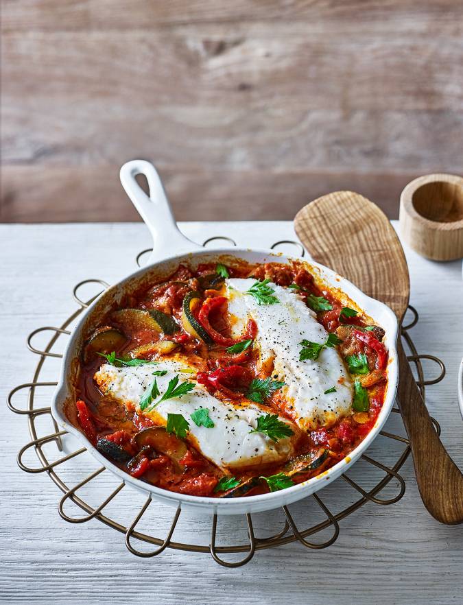 Recipe: Spanish cod with sweet and smoky veg
