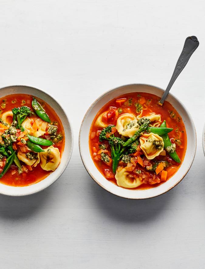 Recipe: Spring veg tortellini minestrone