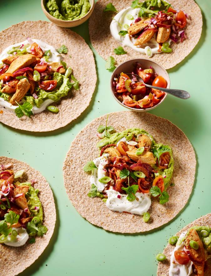 Recipe: Chicken fajitas with jalapeno salsa and avocado