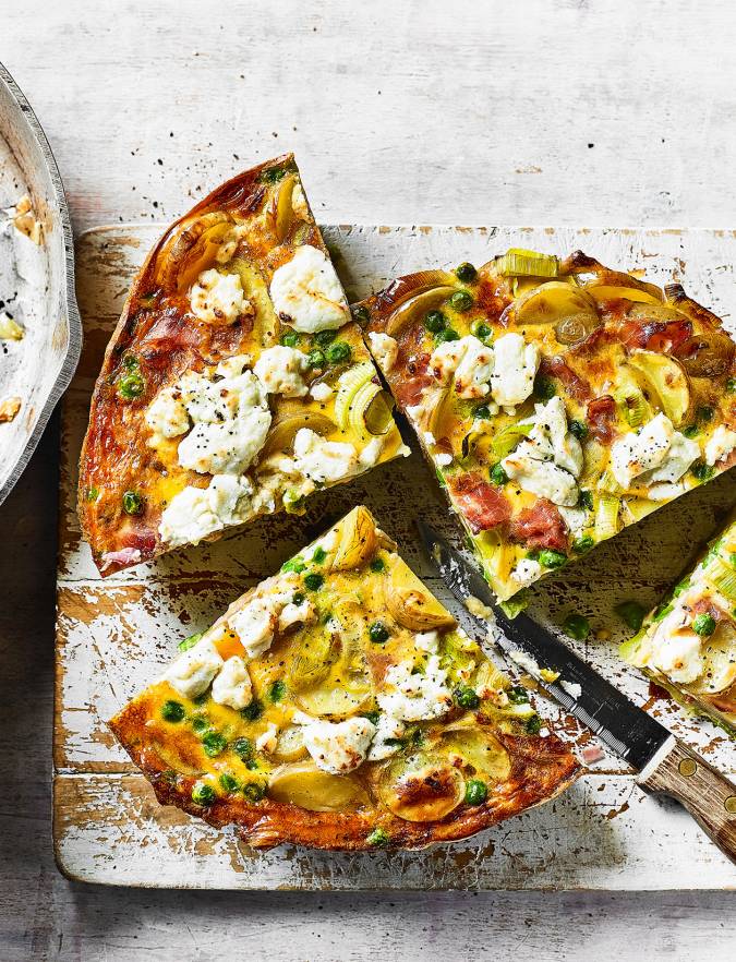 Recipe: Pea, ham and goats' cheese tortilla