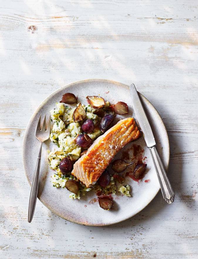 Recipe: Salmon with tarragon crushed potatoes