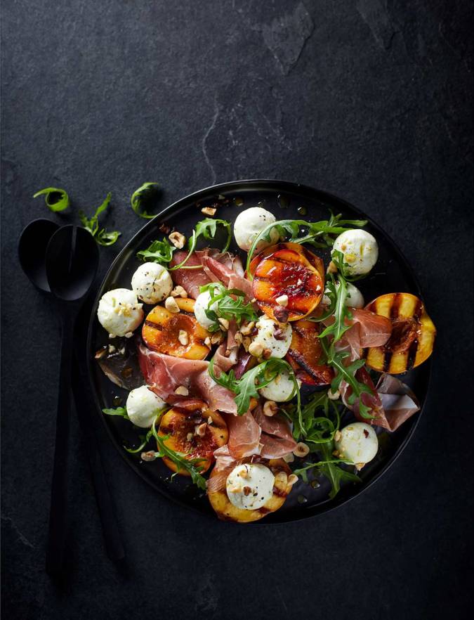 Recipe: Goats’ cheese, nectarine and prosciutto salad