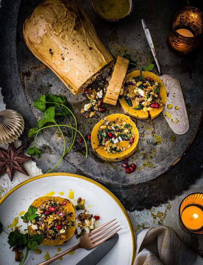 Recipe: Jewelled stuffed butternut squash