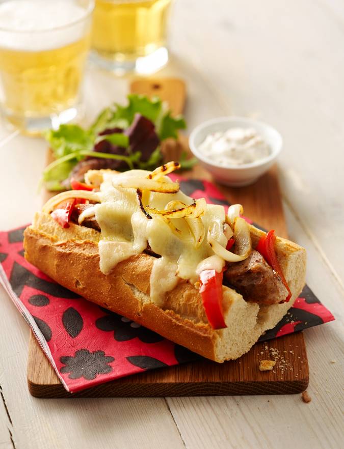 Recipe: Cheese and sausage baguette