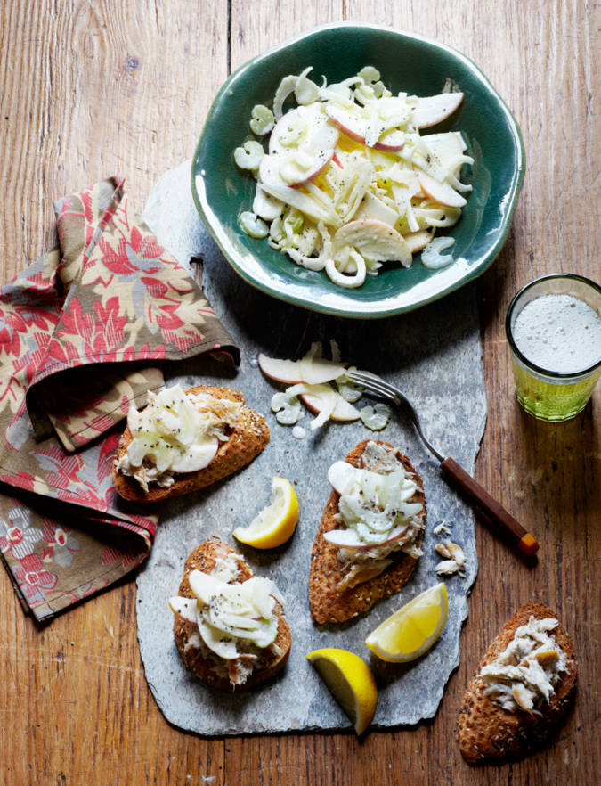 Recipe: Smoked mackerel pâté with apple, celery and fennel slaw