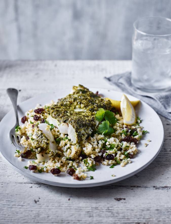 Recipe: Chermoula cod with bulgar salad