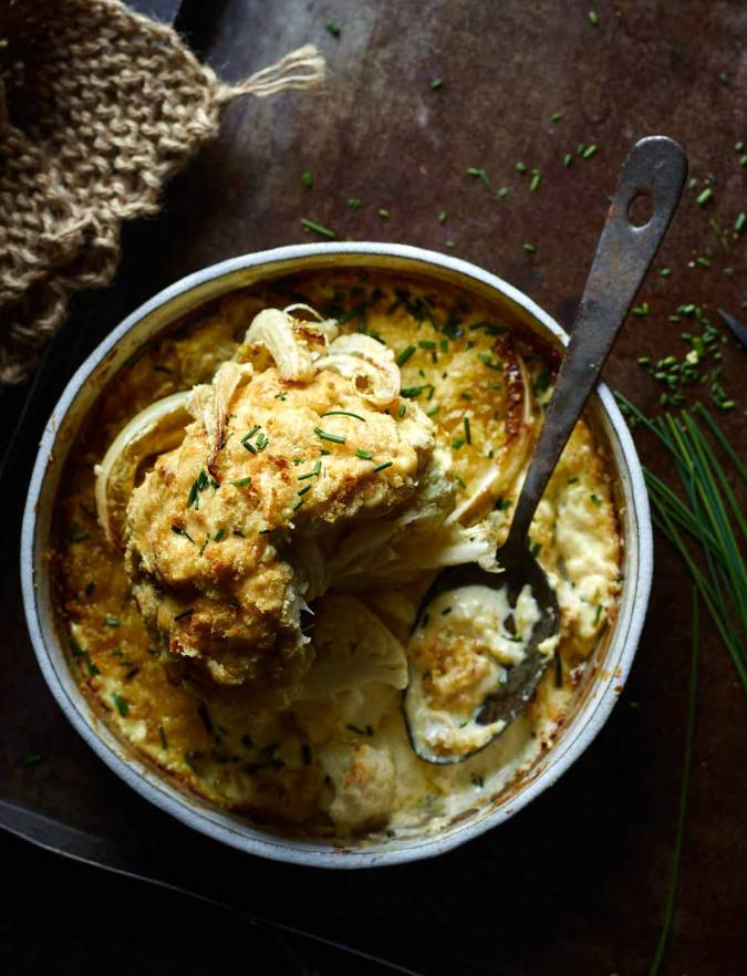 Recipe: Cheddar and mustard whole roasted cauliflower