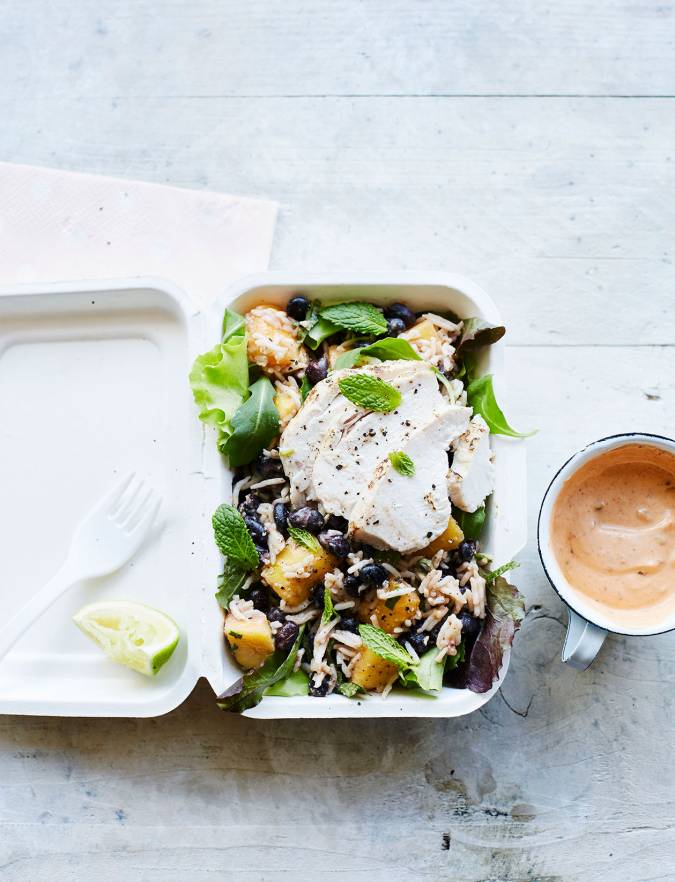 Recipe: Chicken and mango chipotle rice bowl