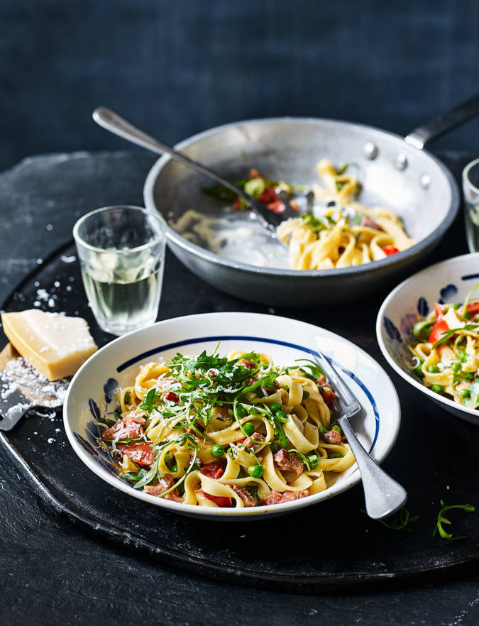 Recipe: Chorizo and tomato tagliatelle