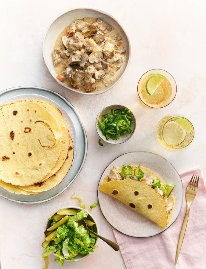 Recipe: Creamy mustard pork tacos