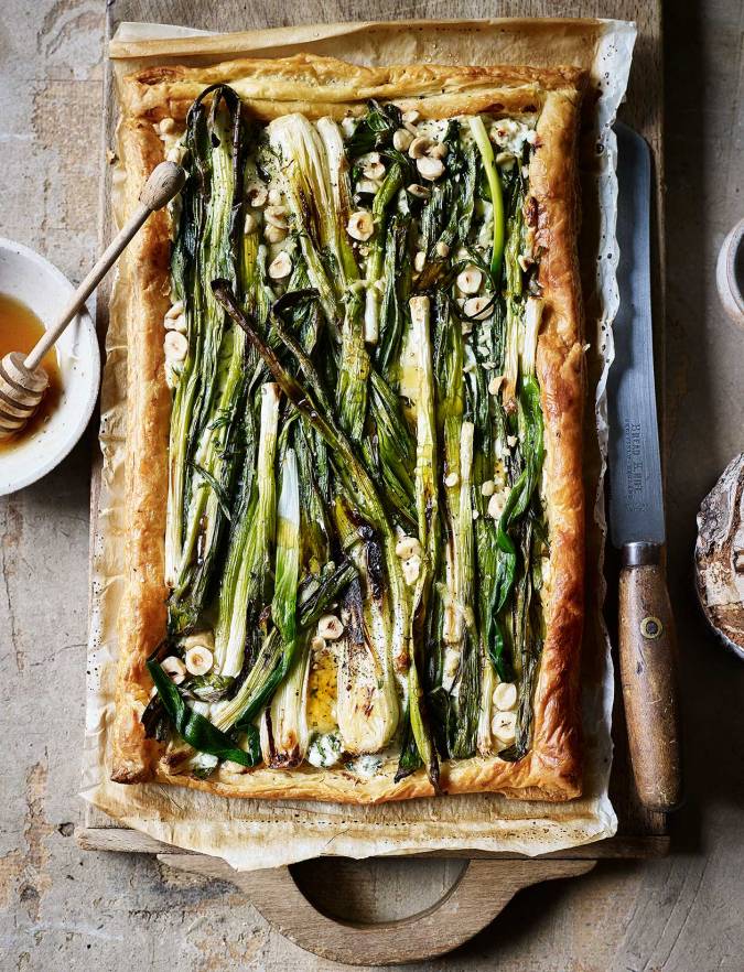 Recipe: Charred spring onion and ricotta tart