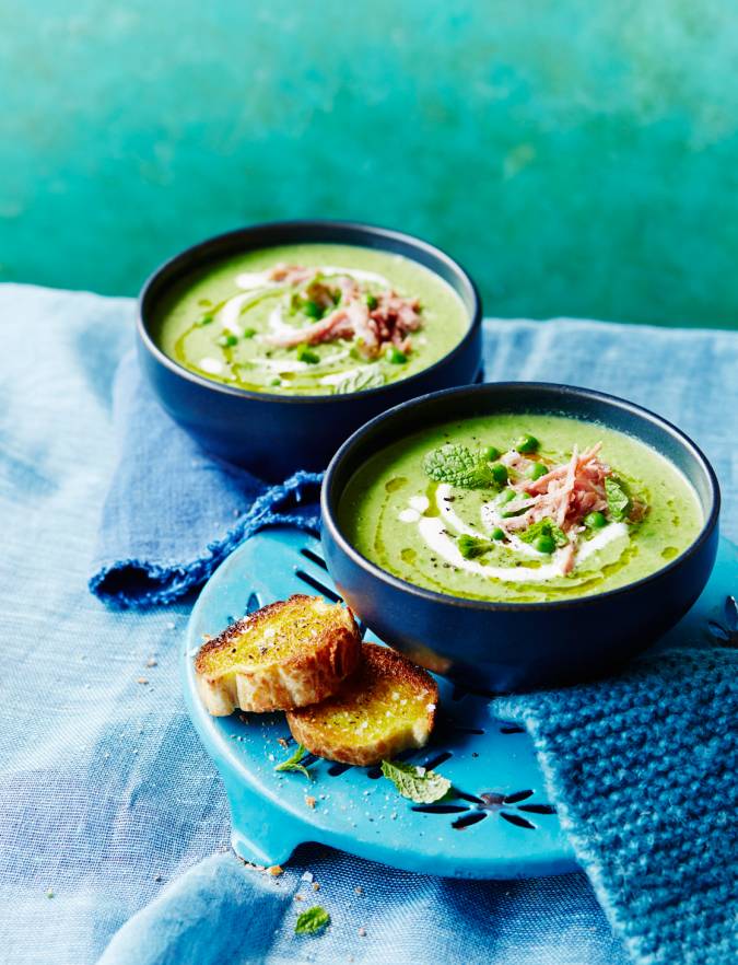 Recipe: Pea and mint soup with ham hock